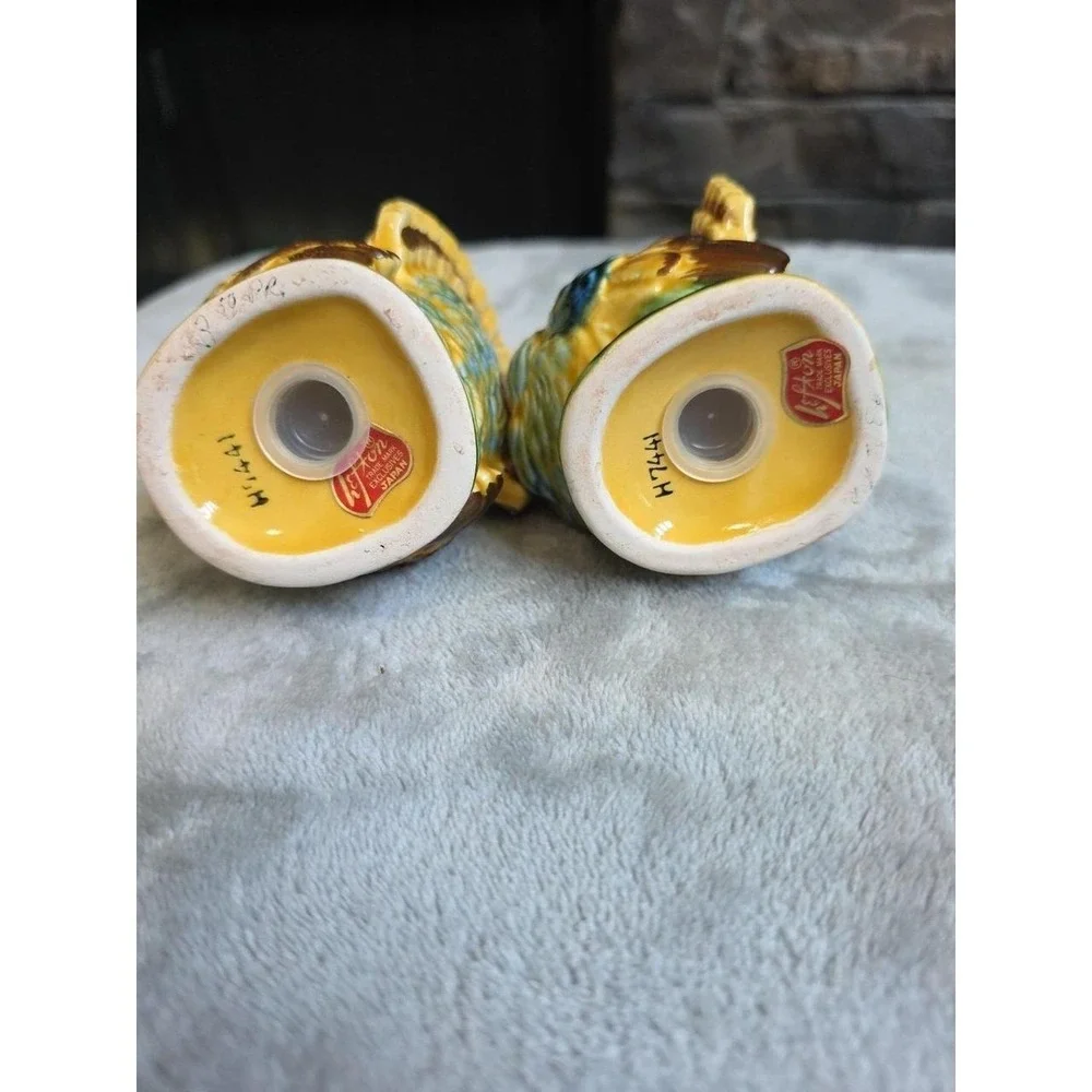 Vintage Handpainted Ceramic Thanksgiving Turkey Salt & Pepper Shaker Set